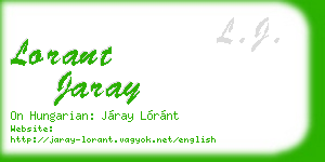 lorant jaray business card